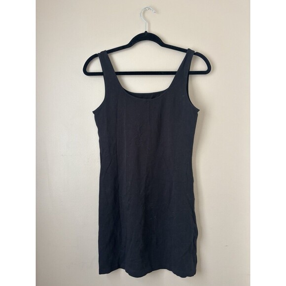 H&M Women’s Black Sleeveless Bodycon Mini Dress Size Large Fitted Party Clubwear - Picture 3 of 5